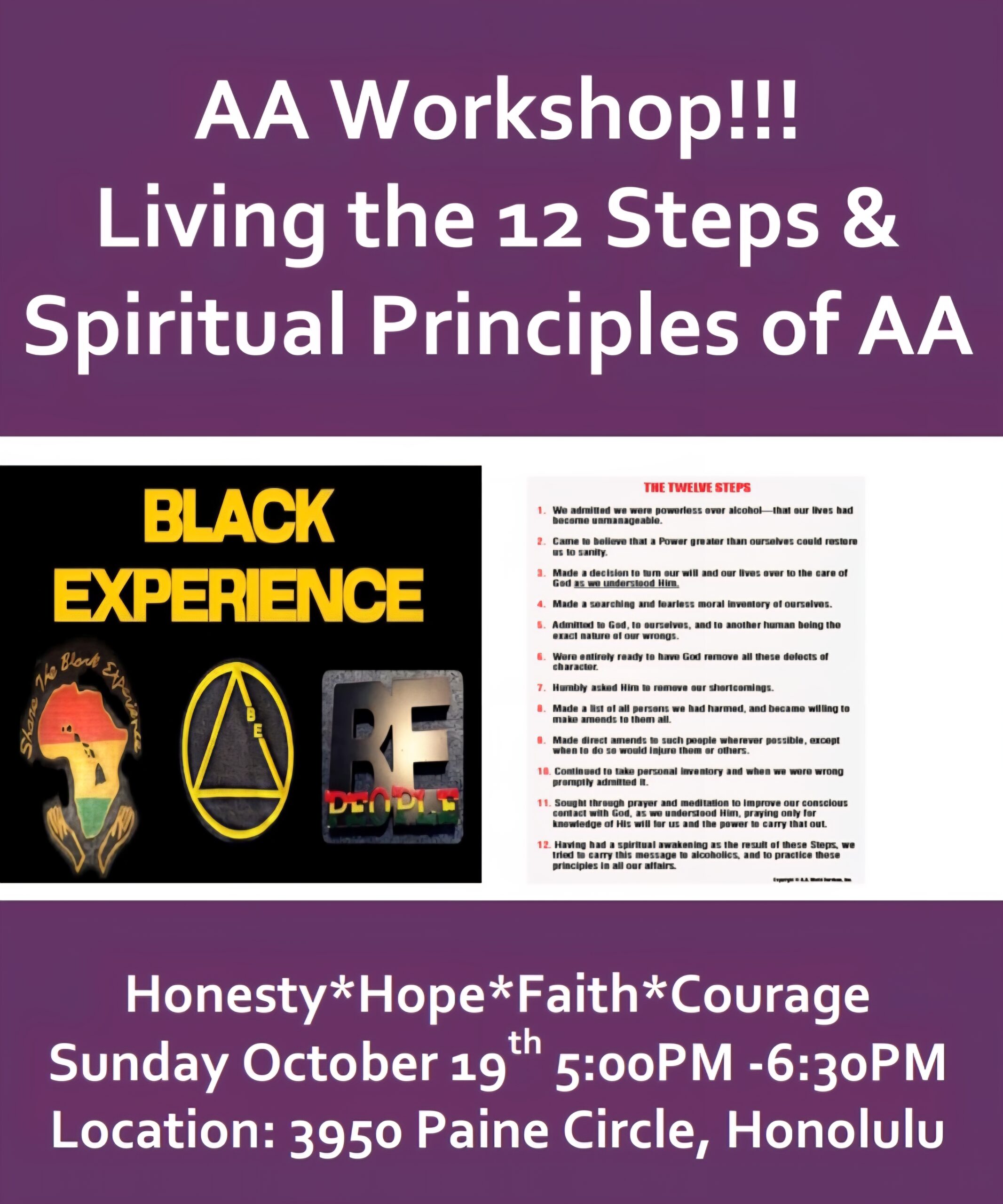 BE Workshop: Living AA’s 12 Steps and Spiritual Principles – Alcoholics ...